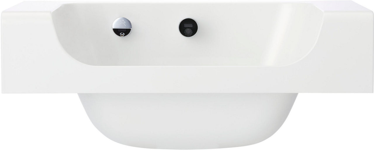 しっかり手洗いのできる間口680mmのボウルは寸法精度が高く、横の壁にピッタリ付けられる