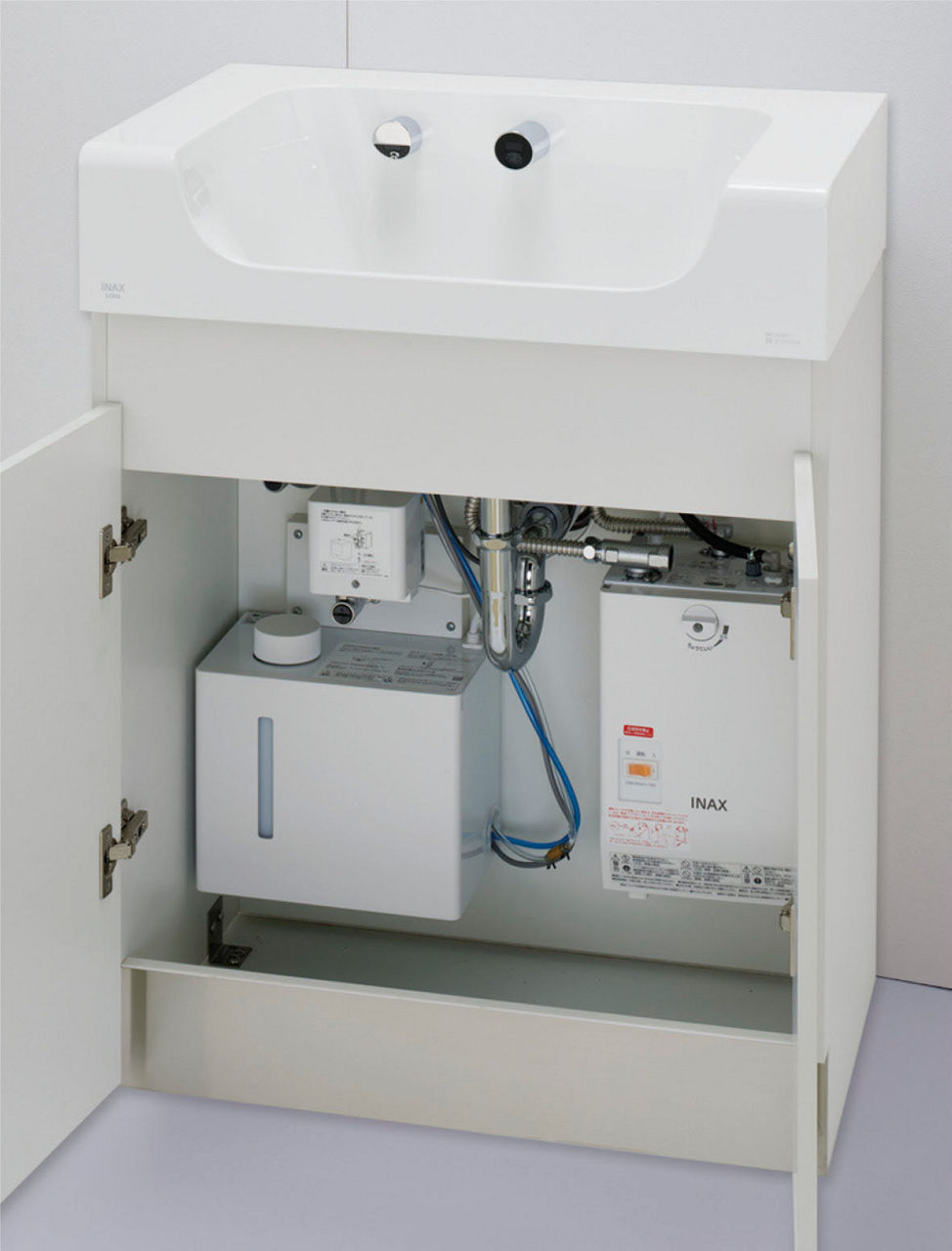 ラウンドデッキボウル_床固定タイプ_キャビネット内