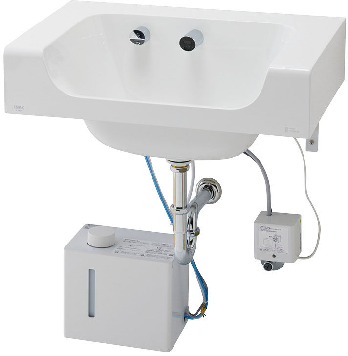 ラウンドデッキボウル_洗面器セット_壁固定タイプ