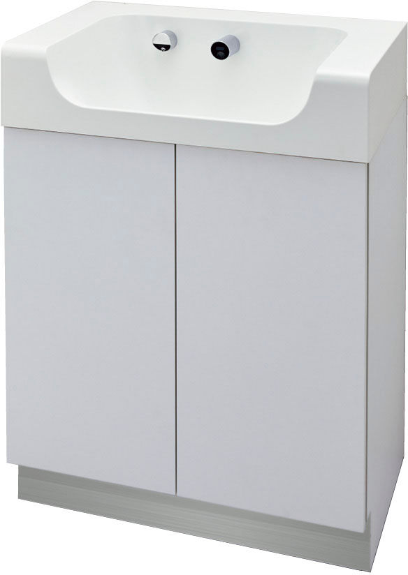 ラウンドデッキボウル_洗面器セット_床固定タイプ