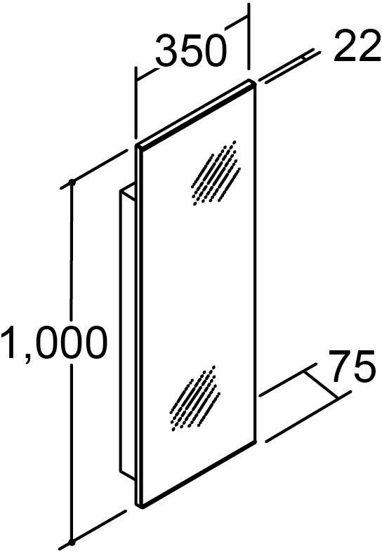 LED照明_バック照明付_1面鏡_間口350mm