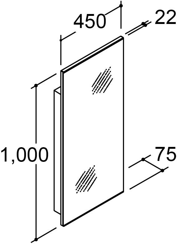 LED照明_バック照明付_1面鏡_間口450mm