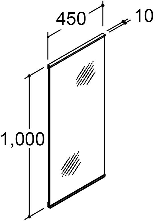 照明なし_1面鏡_間口450mm