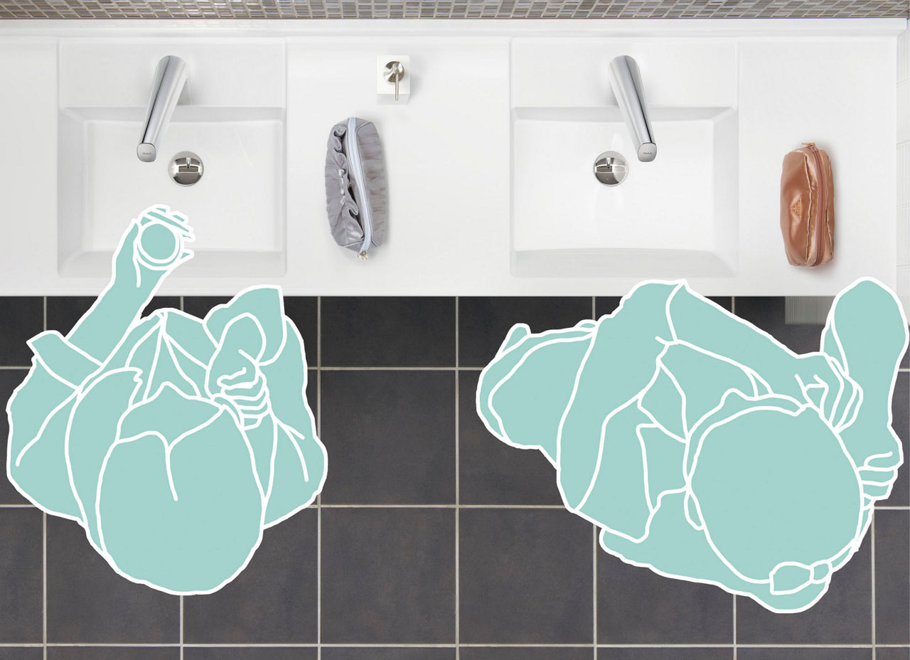 オフィスのトイレにおすすめ_鏡に近づきやすい奥行450mm