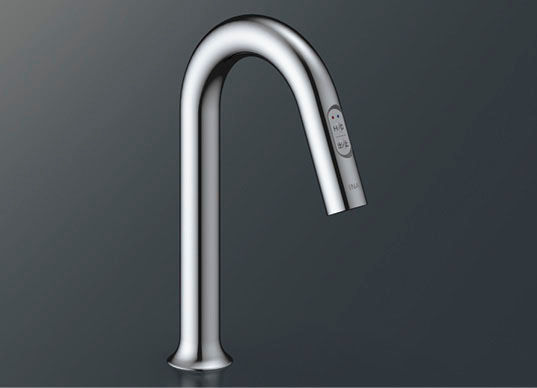 オートマージュ_グースネックタイプ_混合水栓_手動・湯水切替スイッチ付