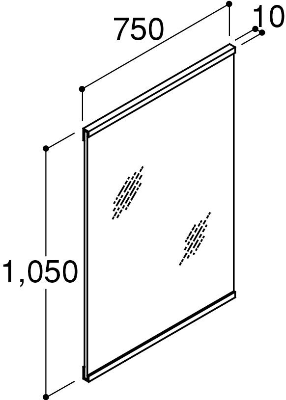 1面鏡(間口750mm)