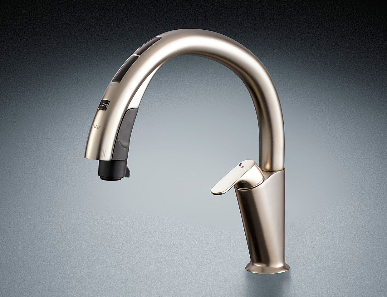 P55_タッチレス水栓_ナビッシュ_ハンズフリータイプ(シャワー引出しタイプ)_浄水器ビルトイン型・H6・エコハンドル