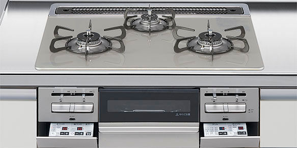 ﾊﾟﾛﾏ_3口コンロ・ガラストップタイプ（無水両面焼グリル）