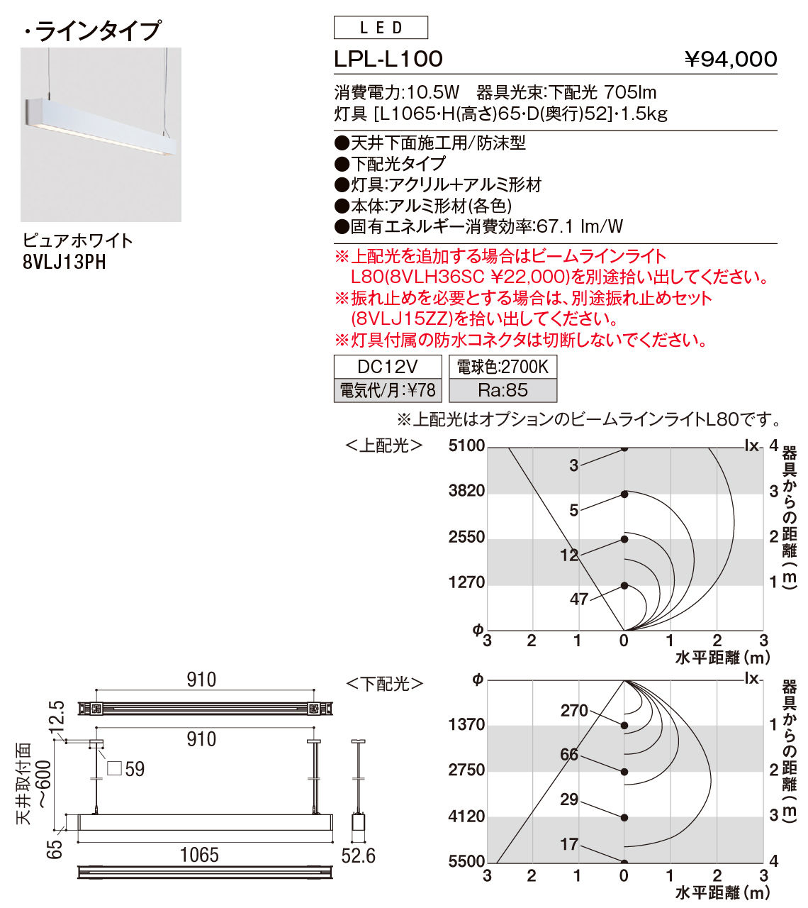 ﾗｲﾝﾍﾟﾝﾀﾞﾝﾄﾗｲﾄ＿ﾗｲﾝﾀｲﾌﾟ＿ＬＰＬ－Ｌ１００＿ﾋﾟｭｱﾎﾜｲﾄ