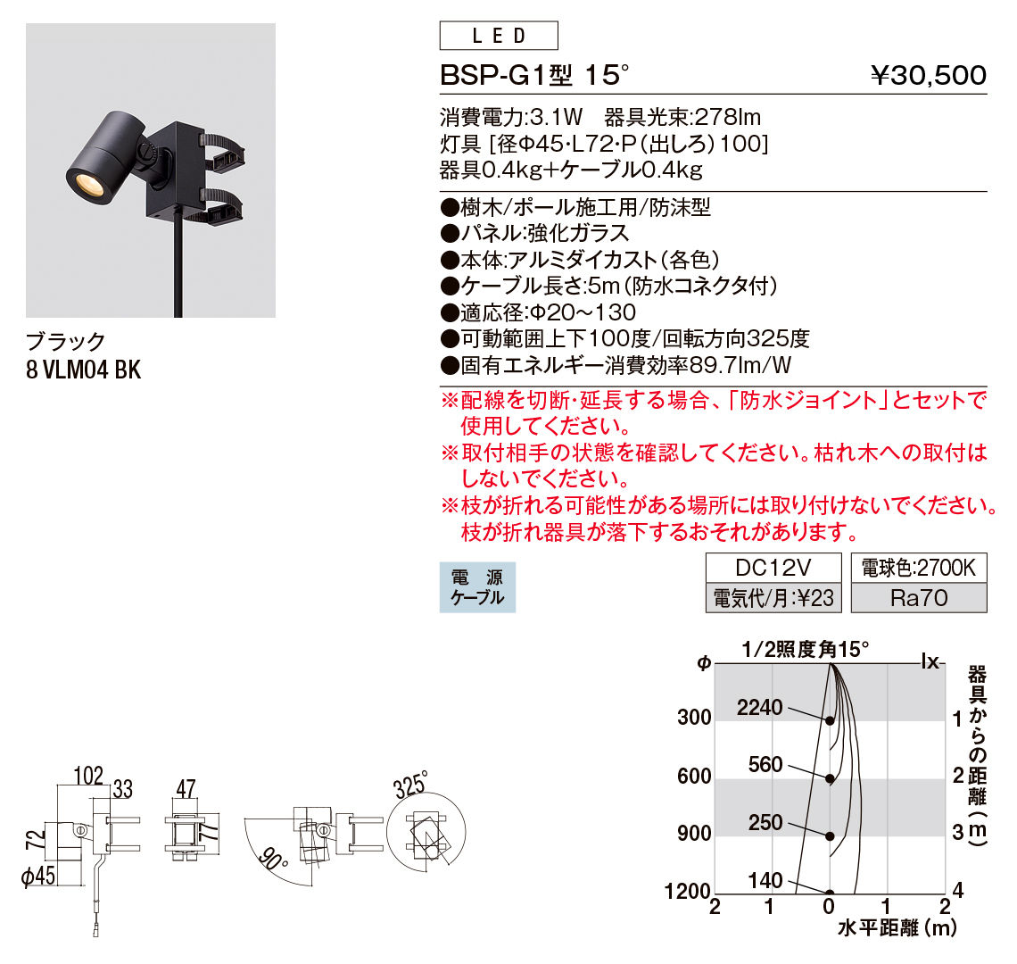 【小組】ﾍﾞﾙﾄｽﾎﾟｯﾄﾗｲﾄ_G1型15°_ﾌﾞﾗｯｸ