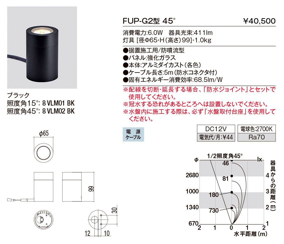 【小組】ﾌﾛｱｱｯﾊﾟｰﾗｲﾄ_G2型45°_ﾌﾞﾗｯｸ