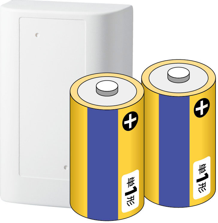 アルカリ乾電池単1形2本で電池寿命は約1年