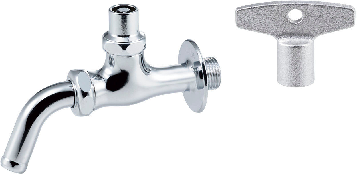 キー式吐水口回転横水栓