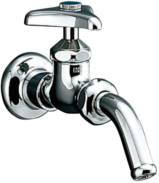 ユーティリティ用水栓_送り座付吐水口回転形横水栓