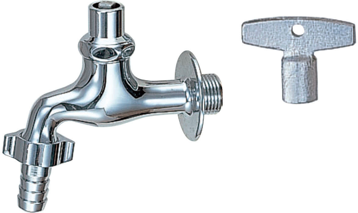 キー式カップリング付横水栓