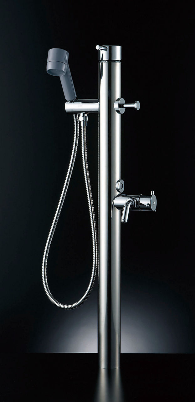 シャワー付混合水栓柱(レバーハンドル)