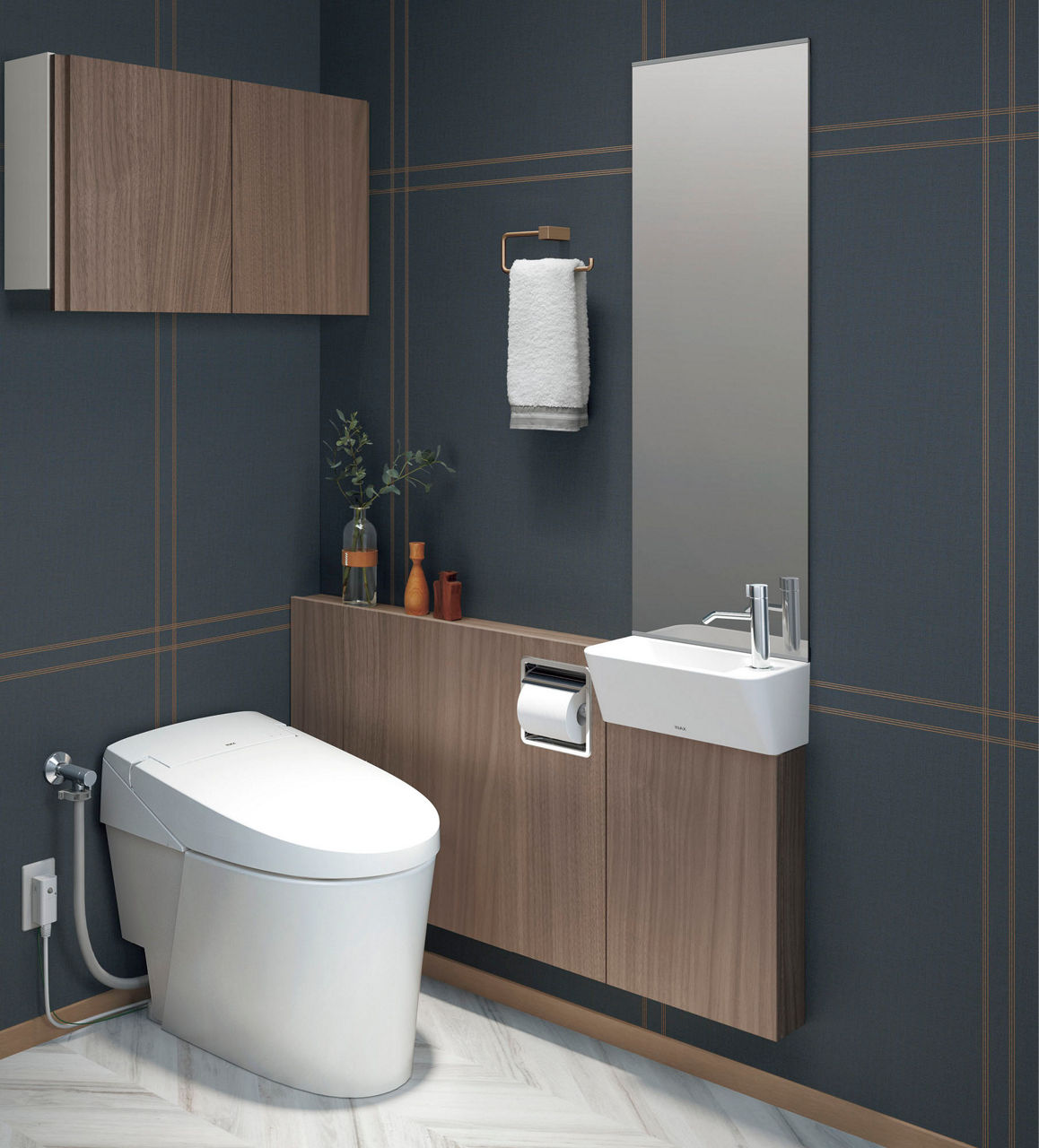 サティスSタイプリトイレ_手洗器付_0.4坪セットプラン(サティスSタイプ_床排水)