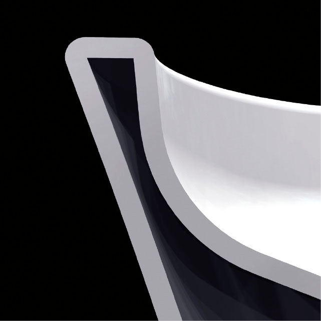 お掃除ラクラク_フチレス形状_断面イメージ