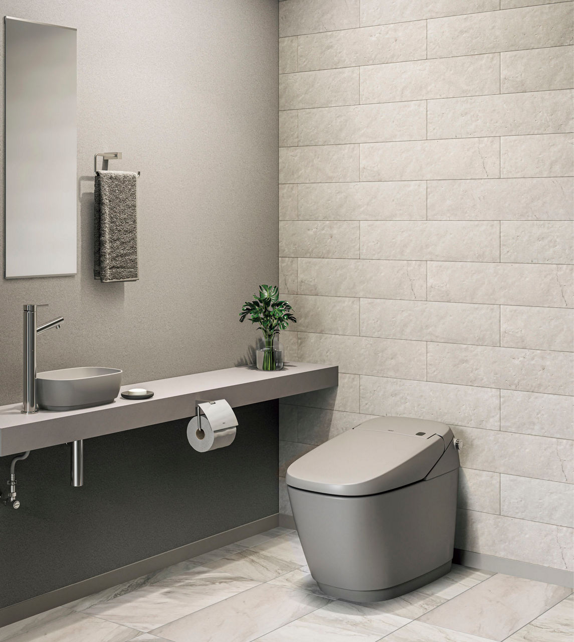 ノーブル手洗器_間口1_235×1_690_サティスGタイプ_セットプラン