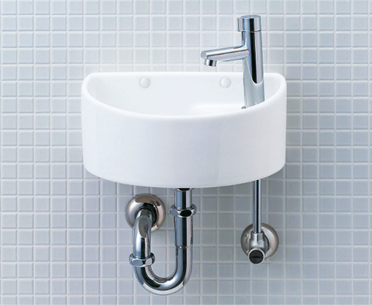 手洗タイプ(丸形)_壁排水(Pトラップ)・床排水(Sトラップ)