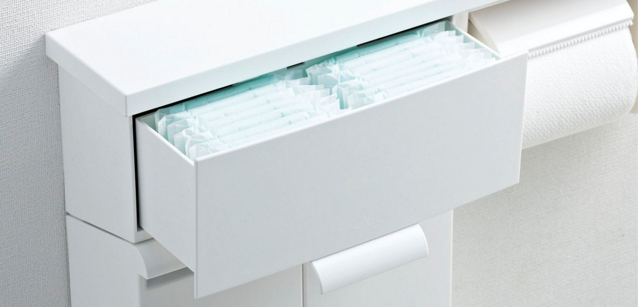 壁付収納棚_上部引出しにも収納