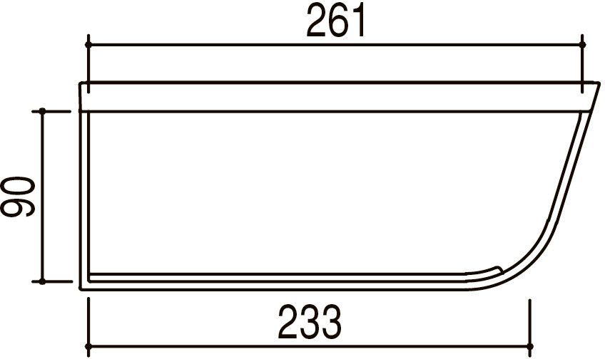 収納棚275W(クリア)(2段)_寸法図