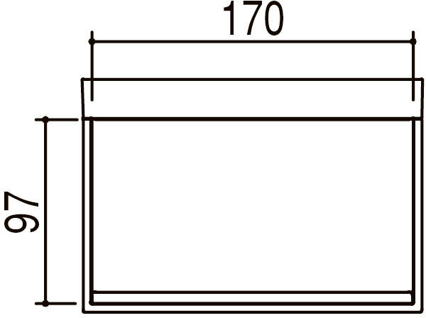 収納棚180W(クリア)(2段)_寸法図
