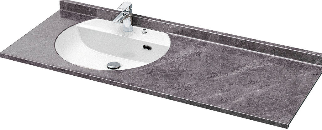 ルミシス_ボウル一体タイプ_デッキ水栓_洗面器_人造大理石(ポリエステル系樹脂)