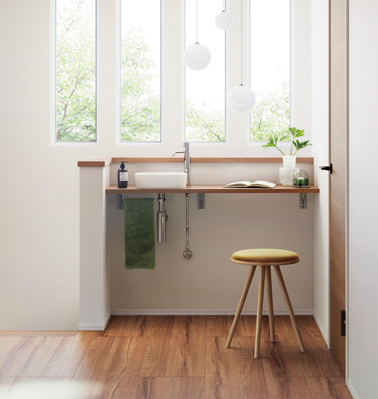 2階廊下や階段横、バルコニー横に_エスタ_ベッセル手洗タイプ