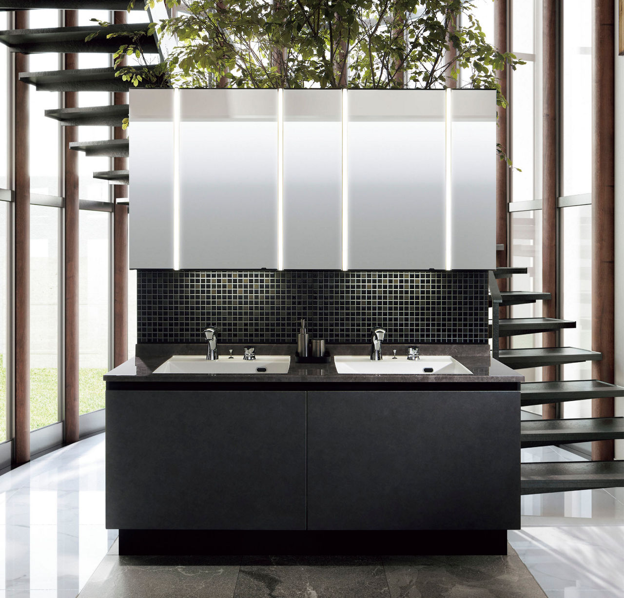 ルミシス_ボウル一体タイプ_ベースセット間口サイズ_750～1_850mm