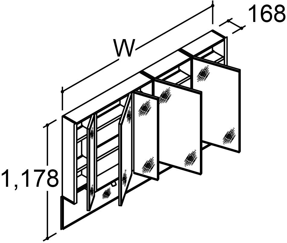 間口1_750_1_800mm_ミラーキャビネット5面鏡(全収納)_フェイスフルライト付