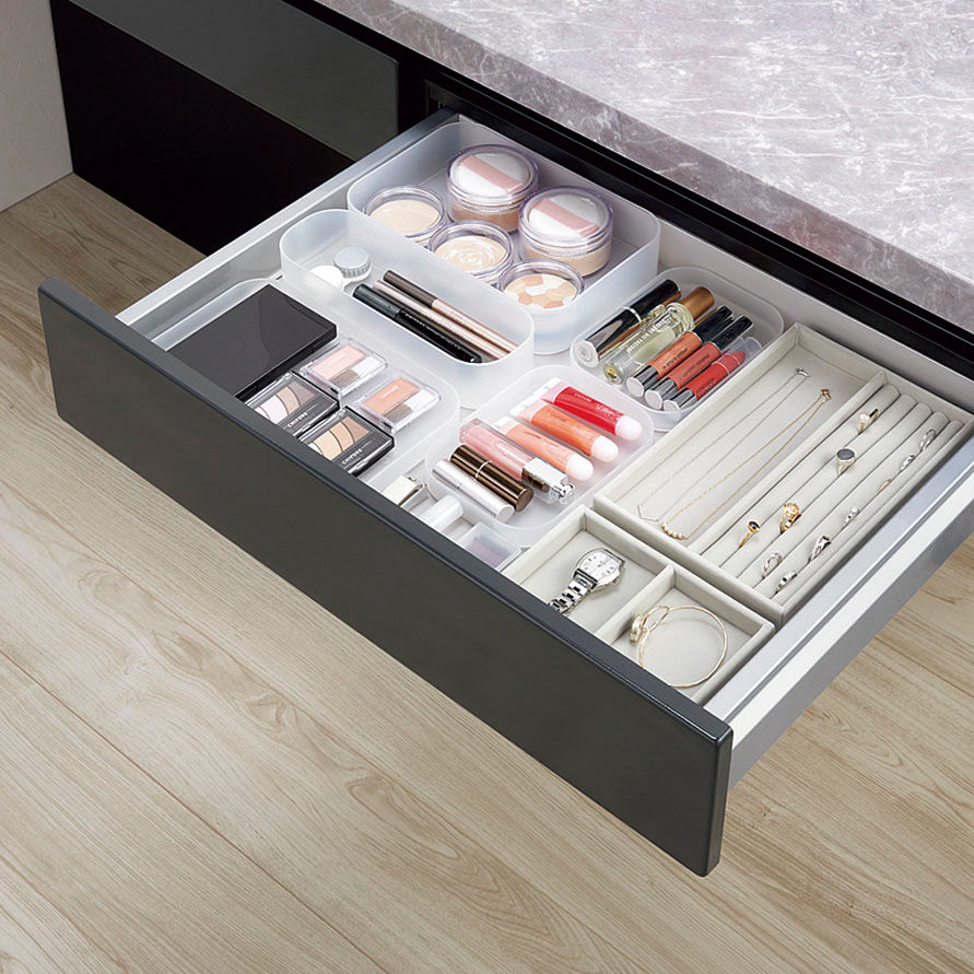 キャビネット_オープンスペースを有効に活用できる_セミオープンセット_小引出