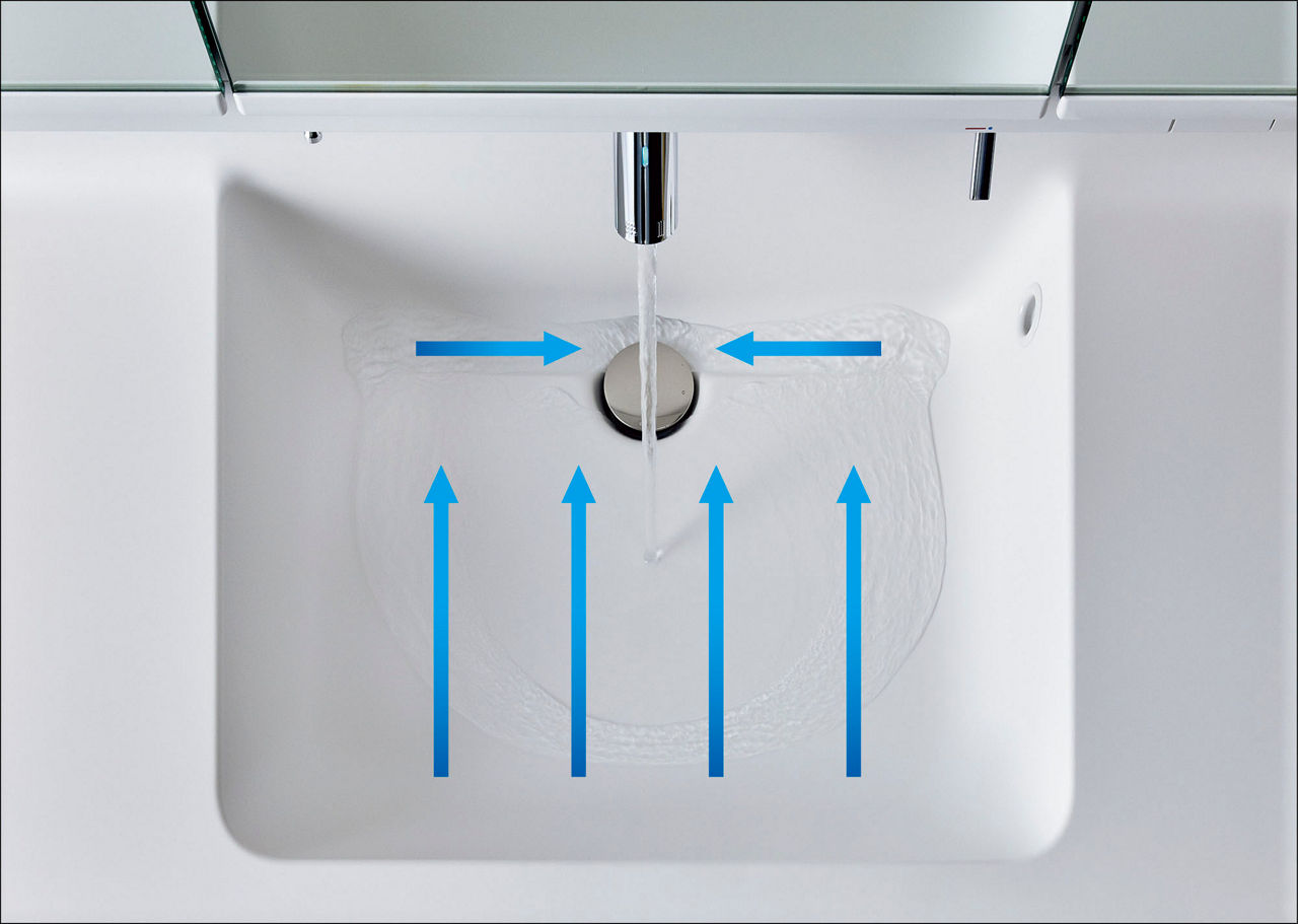 クレヴィ_奥行560タイプ_ナイアガラフロー方式_水がスムーズに流れる