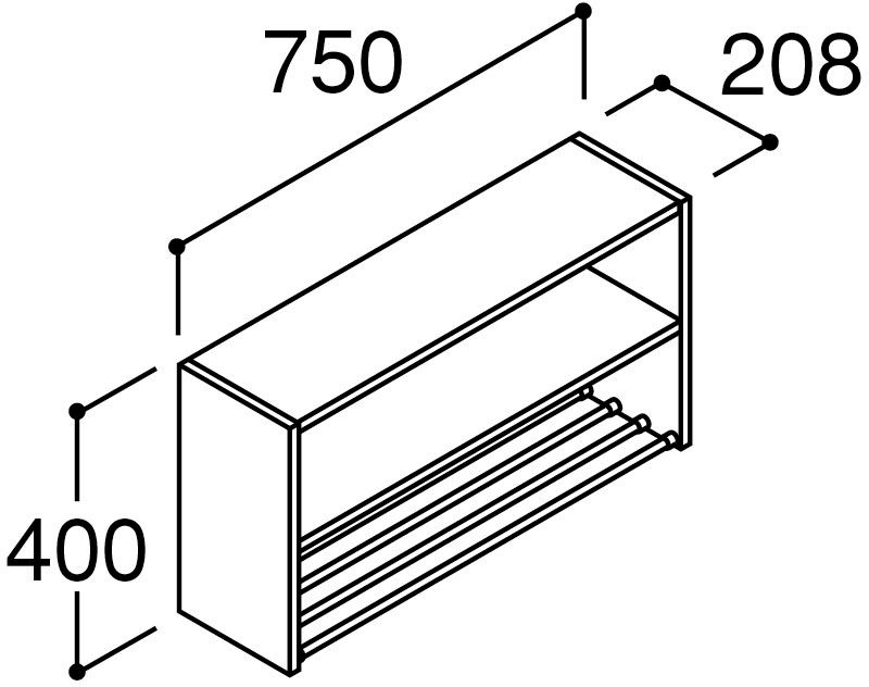クレヴィ_奥行560タイプ_間口750mm_ランドリーキャビネット_オープンタイプ