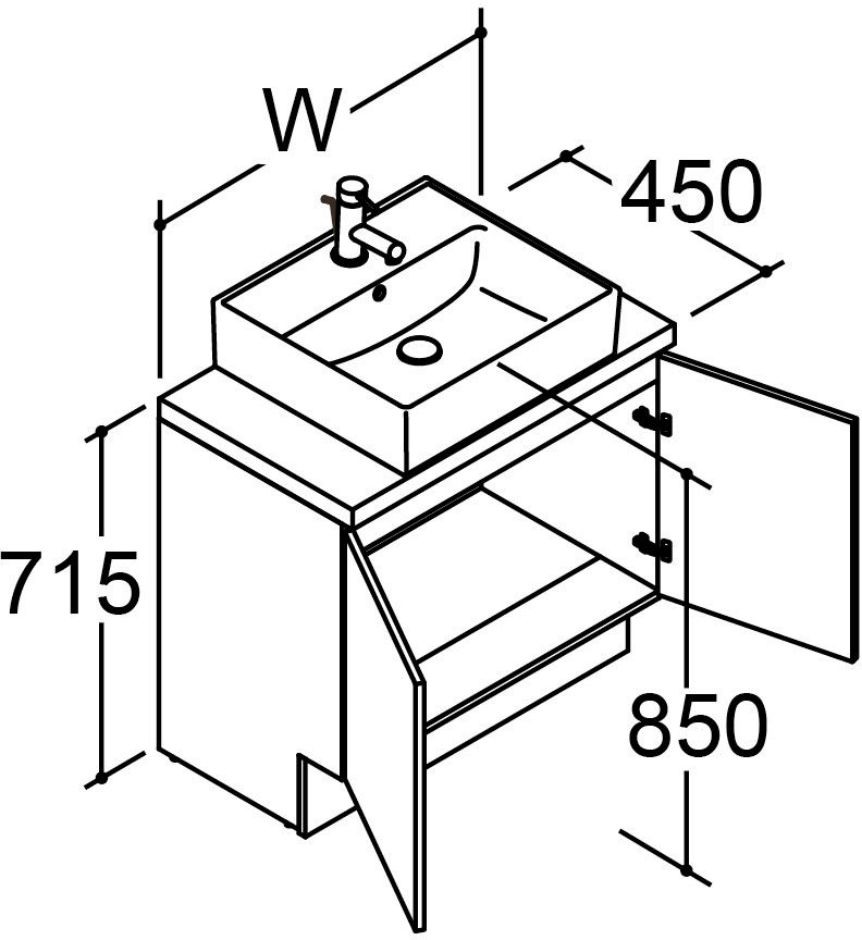 コンポタイプ_化粧台本体_YL-555タイプ