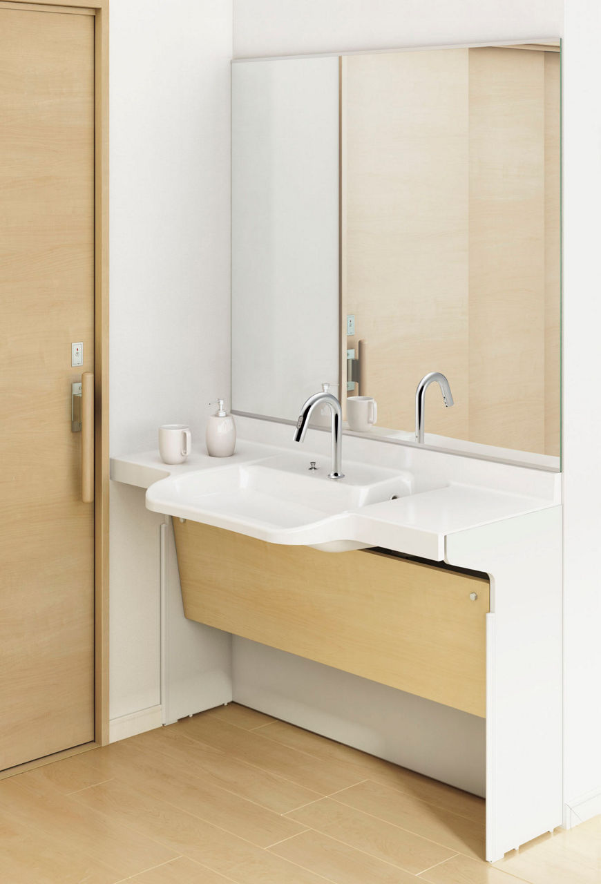 ドゥケア・カウンター_車椅子対応ラウンド・コンポタイプ_間口1_200mm