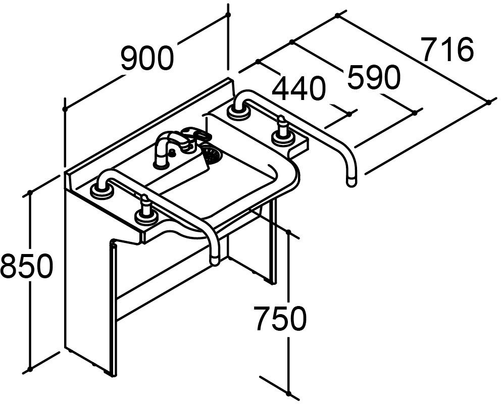 間口900mm_化粧台本体_手すり付