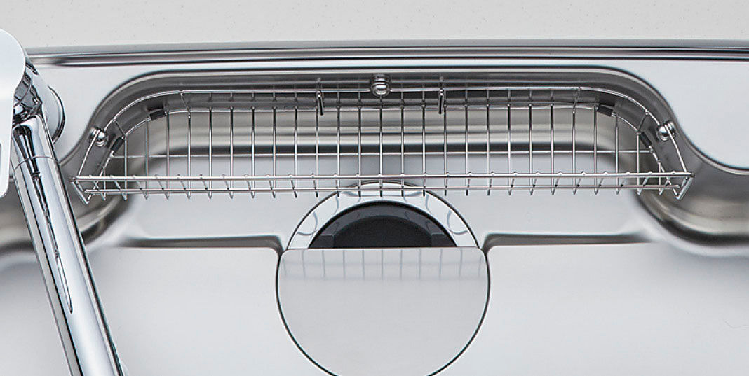 スキットシンク_まな板スタンドなしのワイヤーポケット