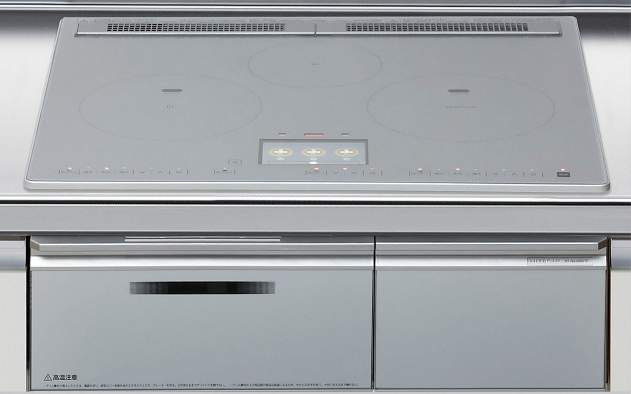 R45_IHヒーター_ハイグレード_3口フルIH・オールメタル_無水両面焼グリル
