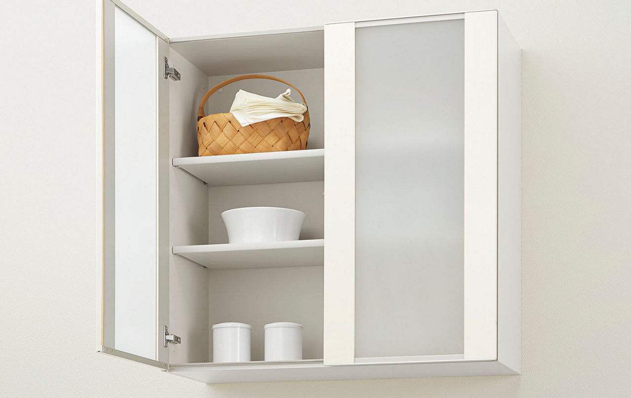 ウォールキャビネット_開き扉_シースルー開き扉
