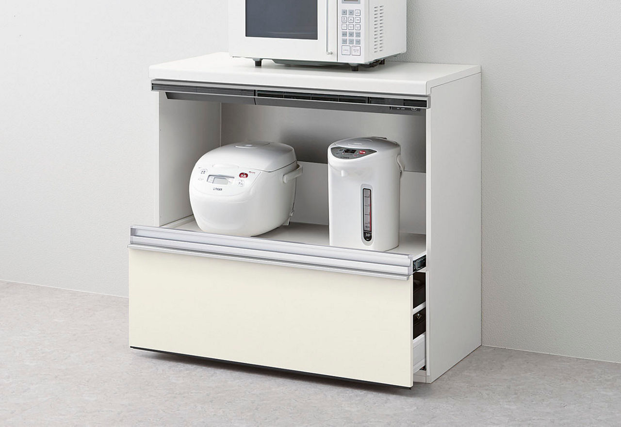 フロアキャビネット・ハイフロアキャビネット_家電収納下段引出しタイプ_蒸気排出ユニット用