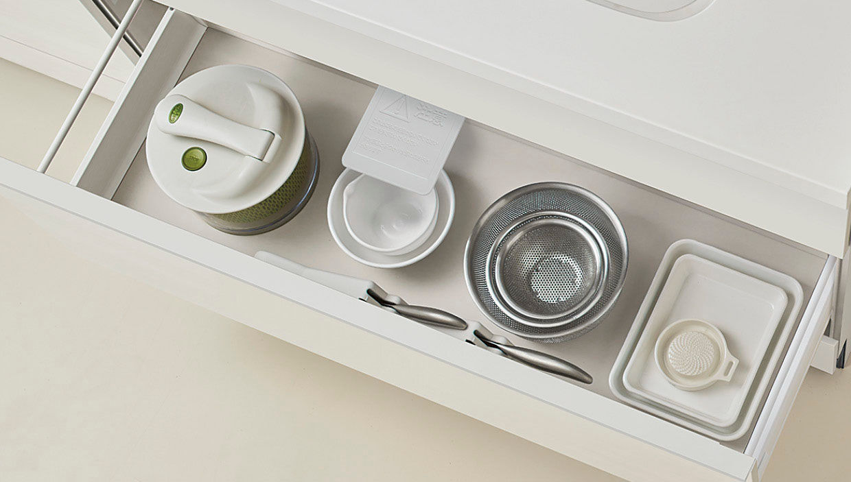 シンク用キャビネット_スライドストッカー(ポケットなし)