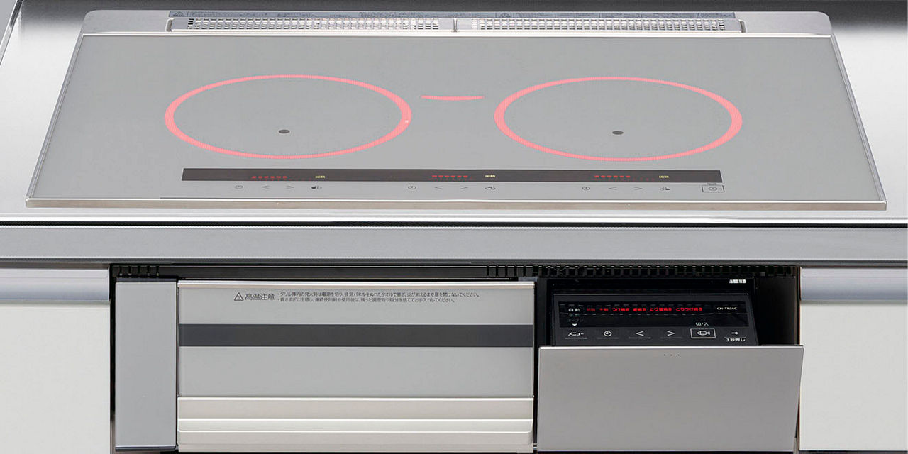 R88_3口フルIH・スタンダードタイプ_無水両面焼グリル_トップ間口75cm