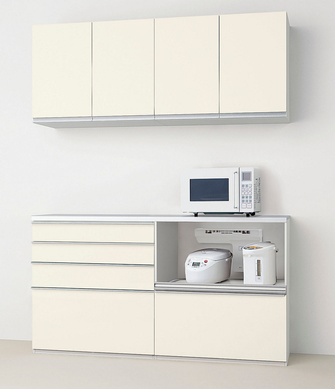 ハイカウンタープラン_家電収納(蒸気排出ユニット付)下段引出しプラン
