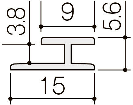 キッチンパネル_サンウォーレ_グループ2・グループ1_その他のシリーズ用_取付部材_マグネット対応パネルの平目地用_断面図
