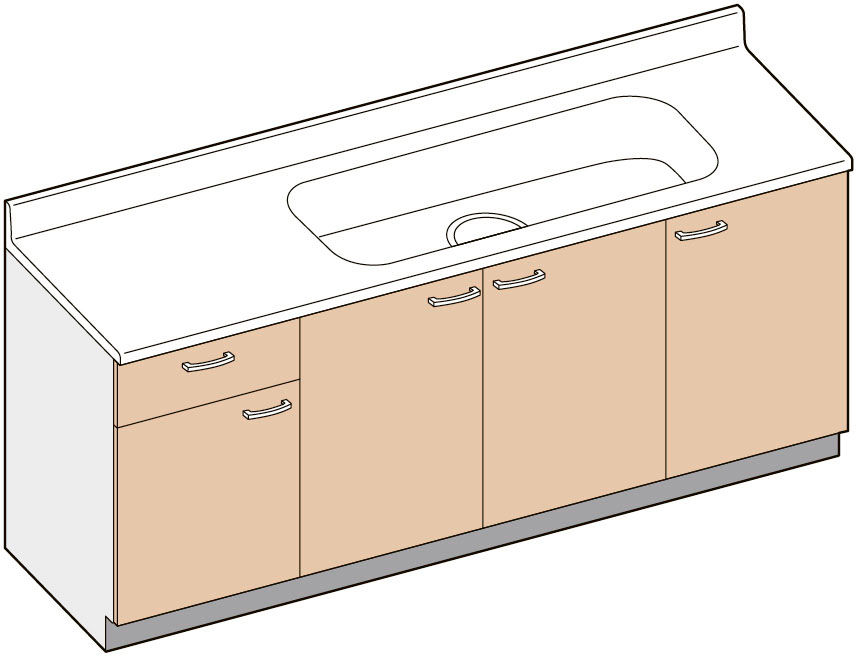 セクショナルキッチン_GK-BL型_流し台(1段引出し)_間口180cm