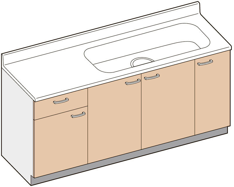 セクショナルキッチン_GK-BL型_流し台(1段引出し)_間口165cm