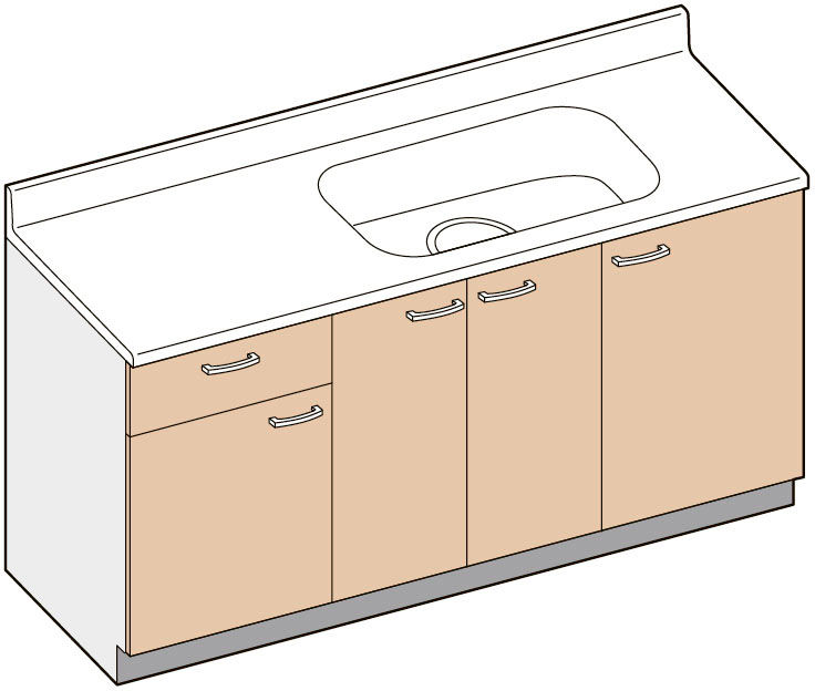 セクショナルキッチン_GK-BL型_流し台(1段引出し)_間口150cm