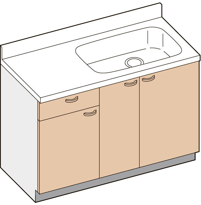 セクショナルキッチン_GK-BL型_流し台(1段引出し)_間口120cm