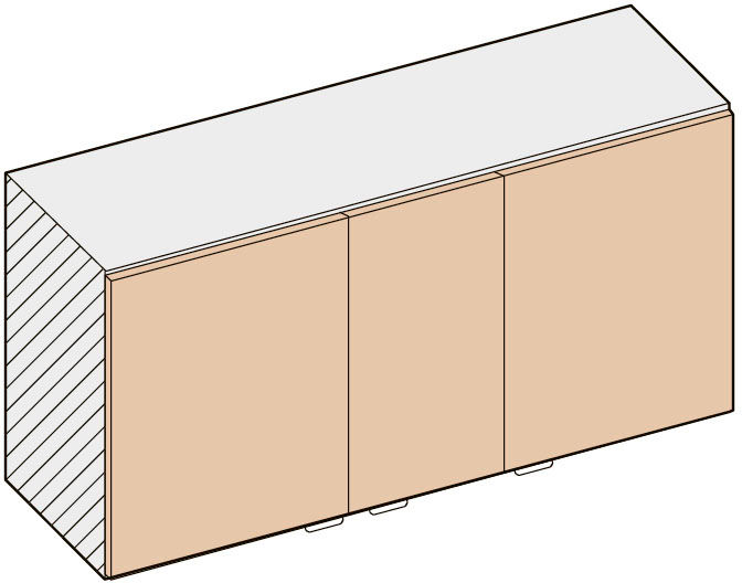 セクショナルキッチン_GK-BL型_不燃仕様吊戸棚(高さ50cm)_間口120cm